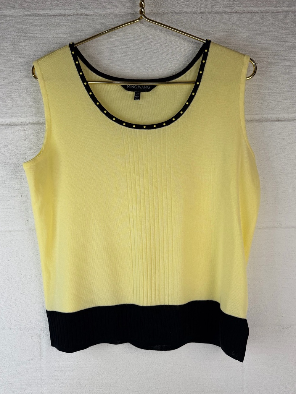 Ming Wang Yellow Black Embellished Shell, Small